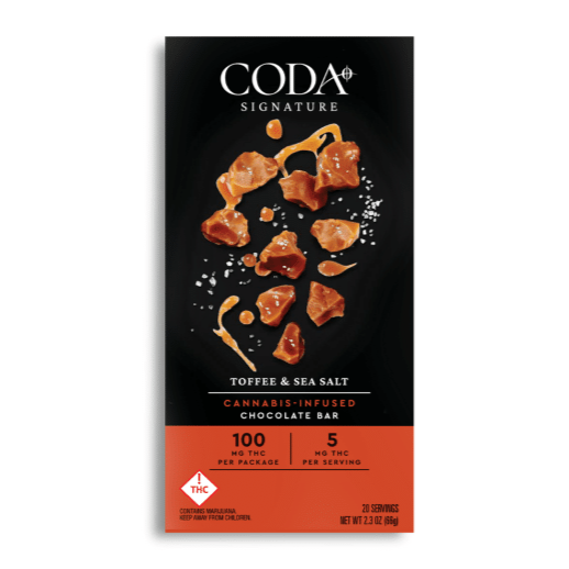 Photograph of product: Coda Signature: Toffee & Sea Salt Chocolate Bar 100mg