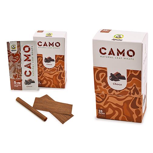 Photograph of product: Camo | Natural Leaf Wraps | Self-Rolling | Choco