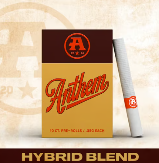 Photograph of product: Anthem Hybrid Blend Prerolls 10pk