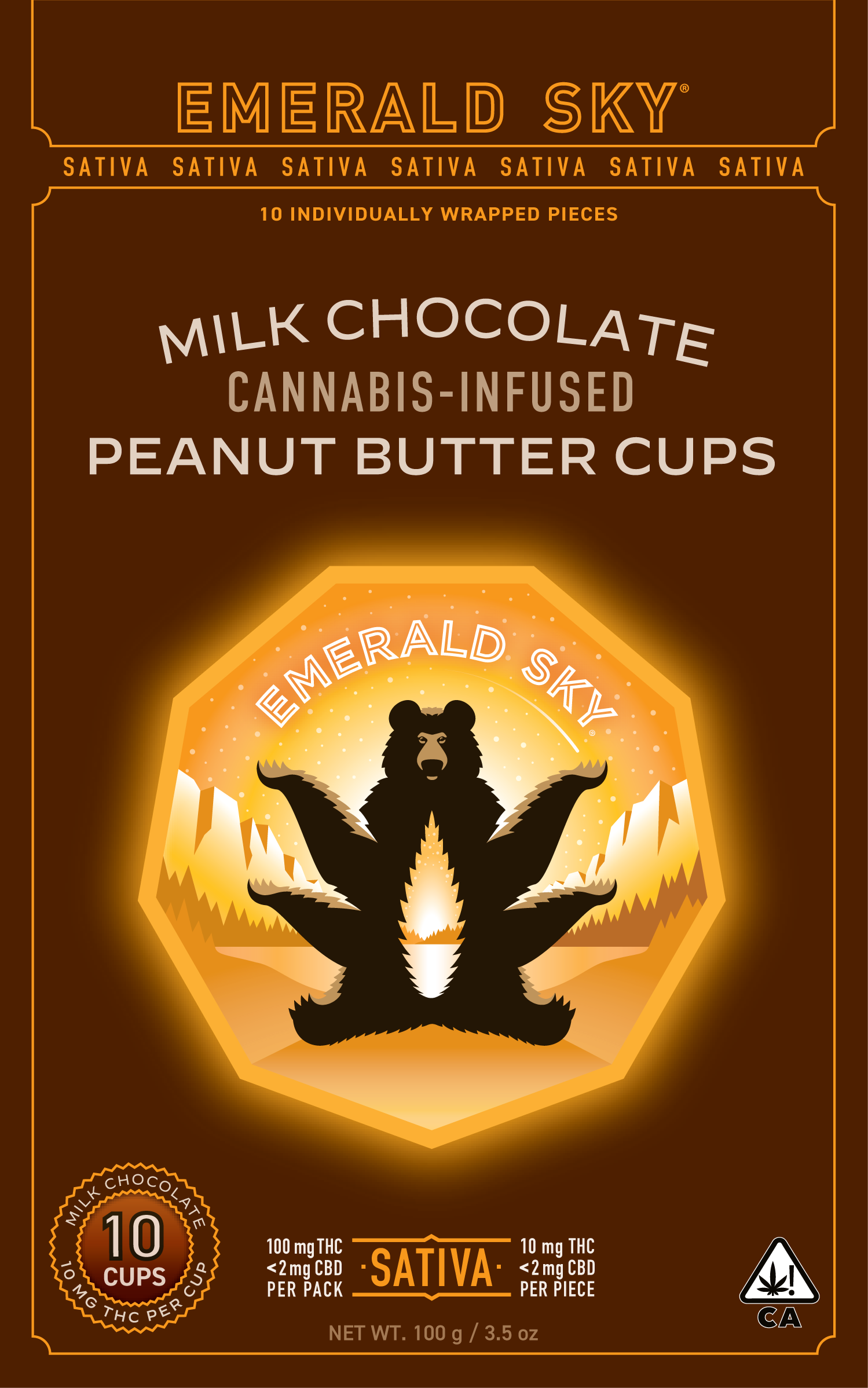 Photograph of product: Emerald Sky (Oui'd) Peanut Butter Cups 10pk 10mg each
