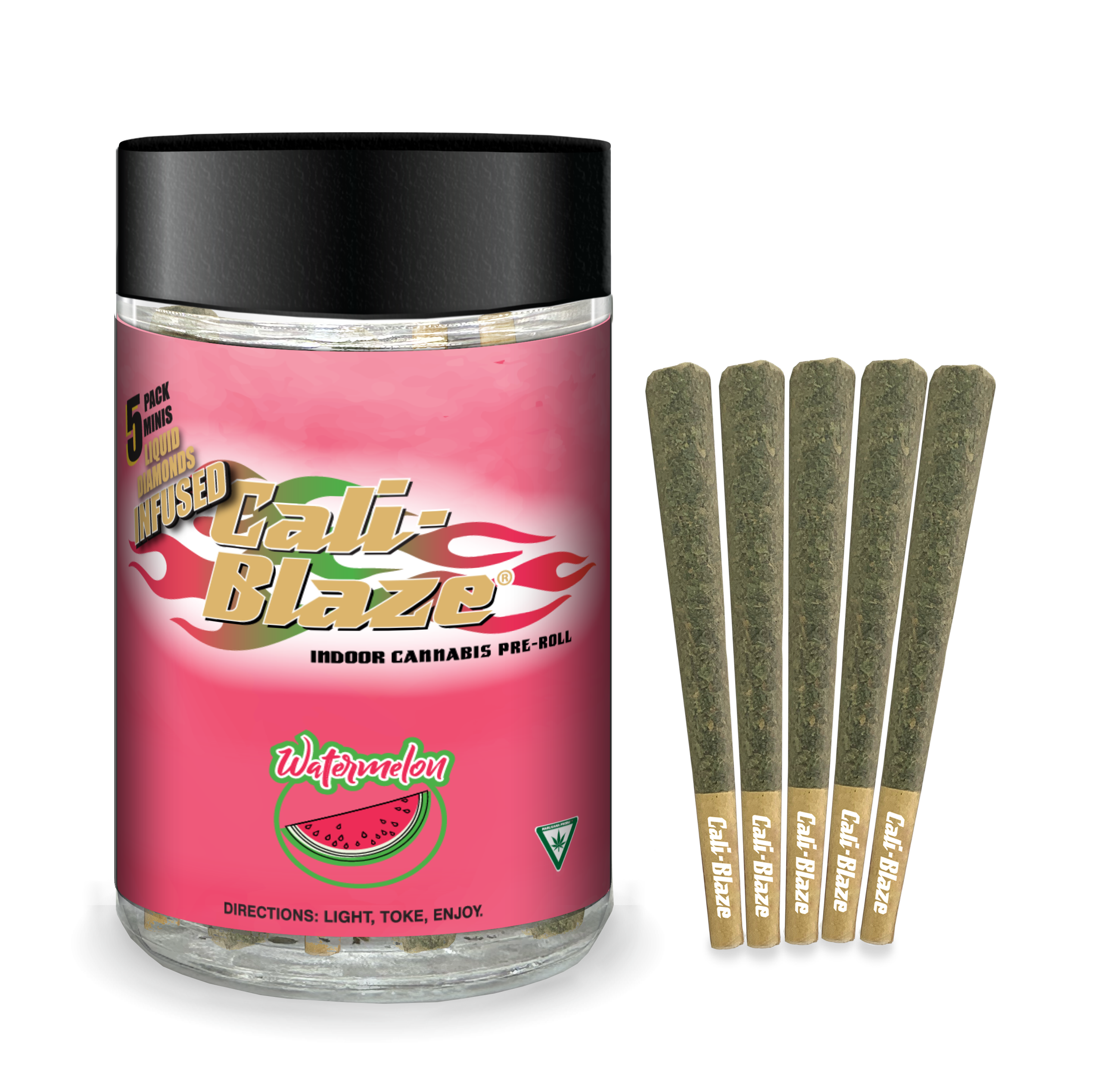 Photograph of product: Watermelon 3.5g Infused Preroll 5pk