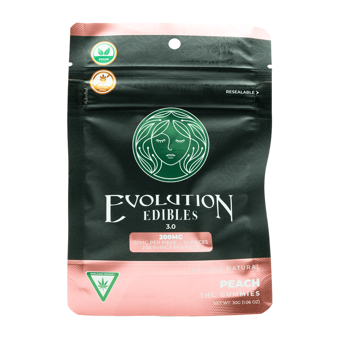 Photograph of product: Peach Gummies | Evolution Edibles
