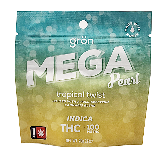 Photograph of product: Gron- 100mg Tropical Twist Mega Pearl