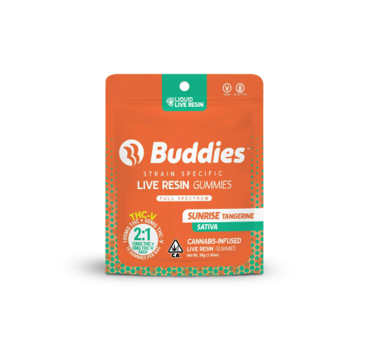 Photograph of product: SUNRISE TANGERINE 2:1 TH-oui:TH-ouiV LIVE RESIN GUMMIES 10PK