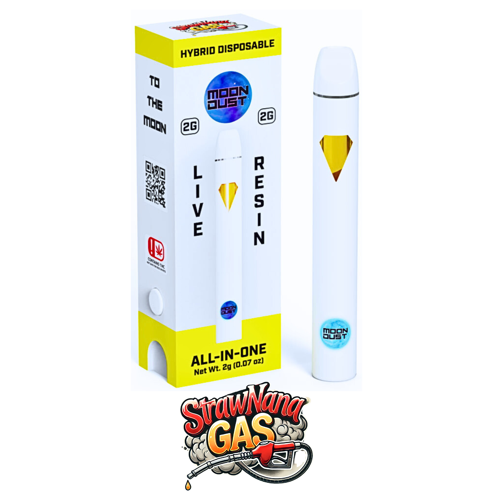 Photograph of product: VAPE MD STRAWNANA GAS (H) LIVE RESIN DISPOSABLE