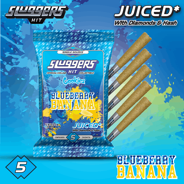 Photograph of product: Blueberry Banana Infused Preroll - 0.7g 5pk - 