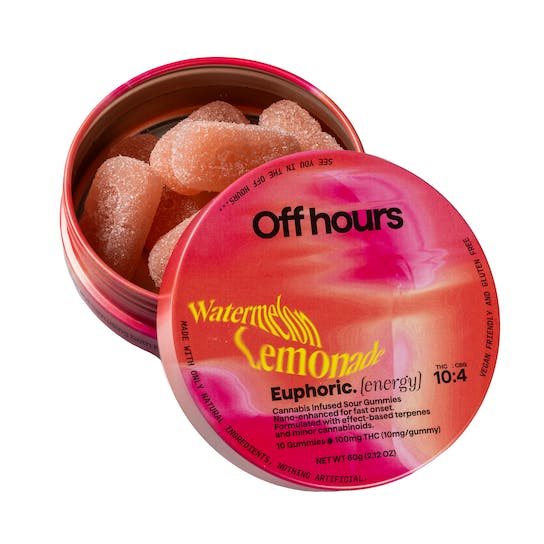 Photograph of product: Watermelon Lemonade "Euphoric" | 10 Pack | Gummies | TH-oui: 100mg, CBD: 40mg