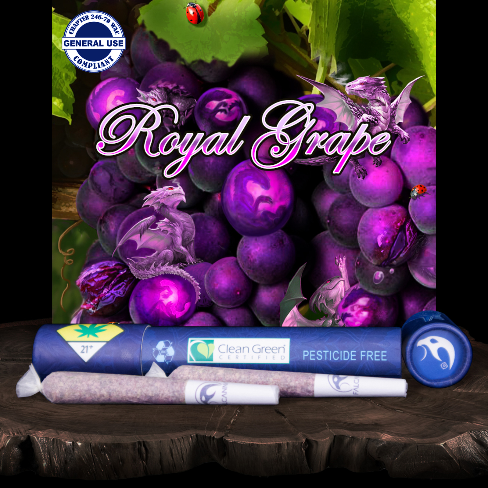 Photograph of product: Royal Grape Pre-Roll 2-pack | 1.2g (DOH)