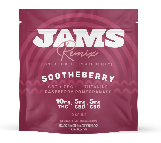 Photograph of product: Jams SootheBerry  100MG 10 Piece