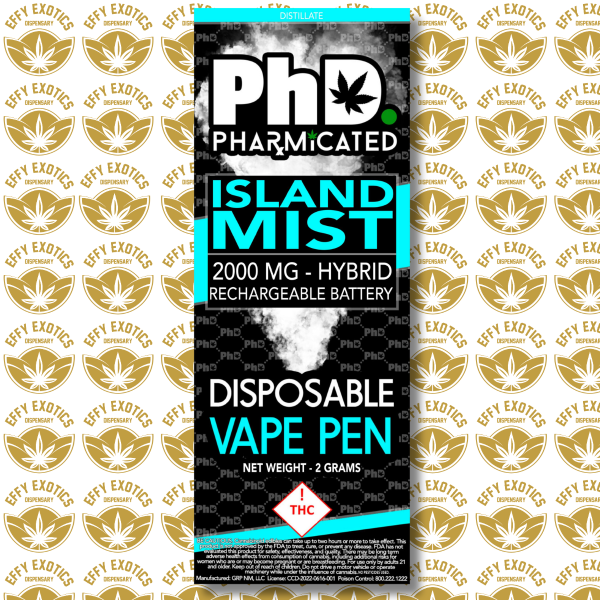 Photograph of product: PhD Disposable - Island Mist (Hybrid)