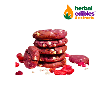 Photograph of product: Herbal Edibles | Strawberry White Chocolate Cookies | 100mg