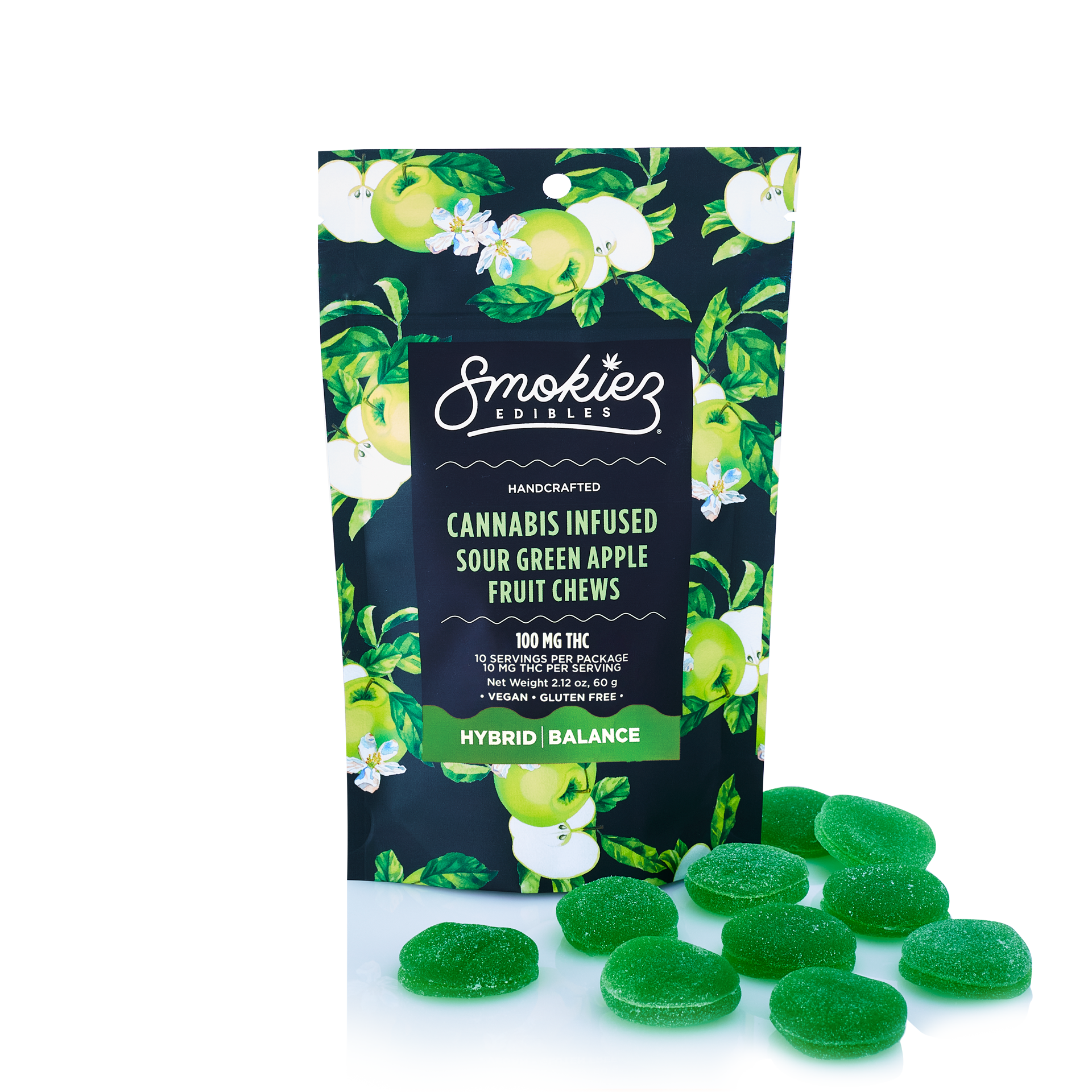 Photograph of product: Fruit Chews | Sour Green Apple CBG:TH-oui 1:1