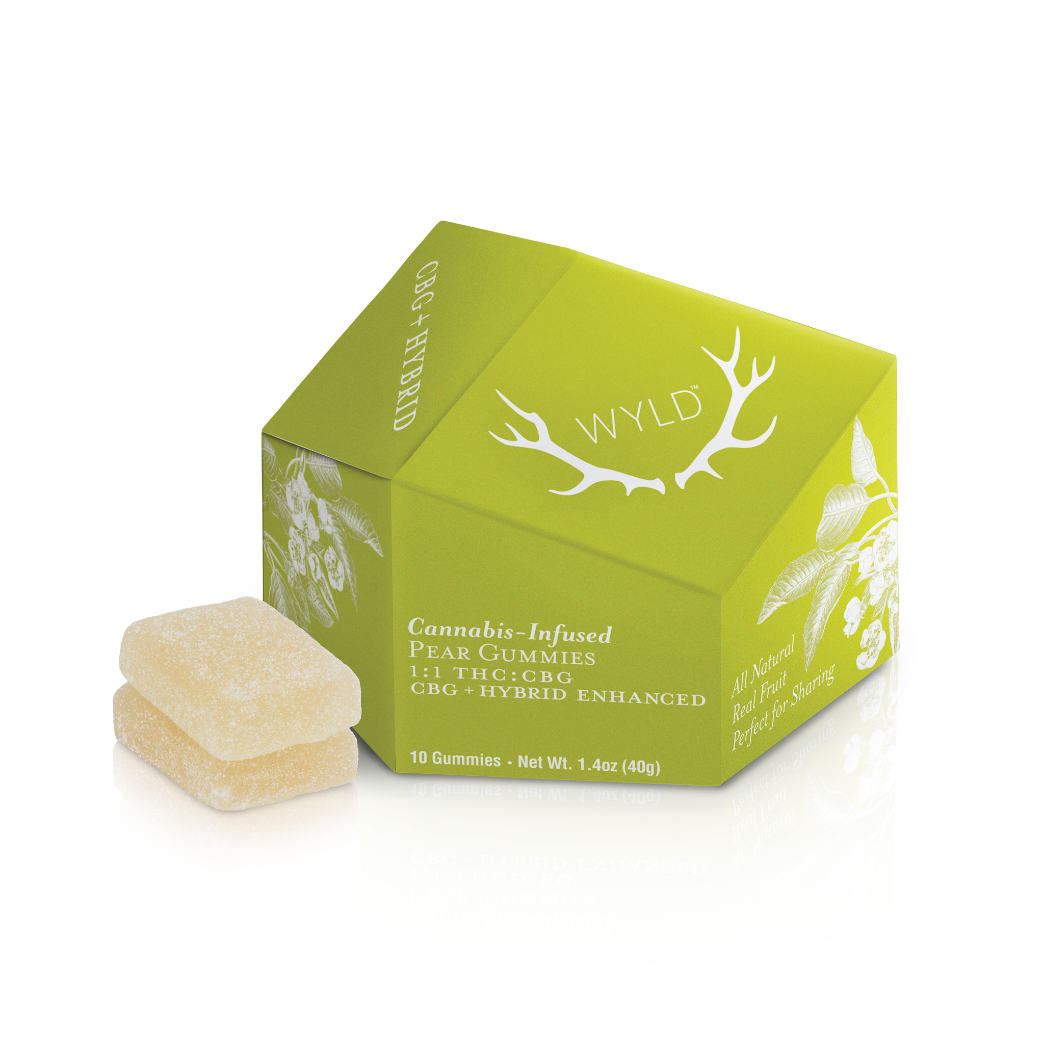 Photograph of product: Pear 1:1 | 100mg CBG + Hybrid Enhanced Gummies
