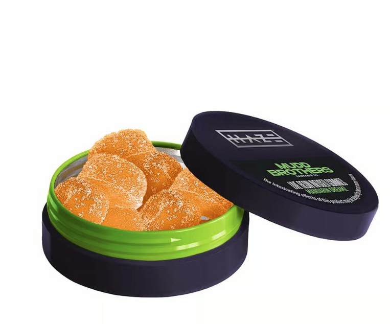 Photograph of product: 100mg - Edibles - Citrus OG - Live Rosin Gummies - Haze - REC