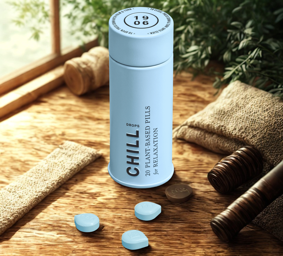 Photograph of product: 1906 - Chill tablets - 100mg/20pk