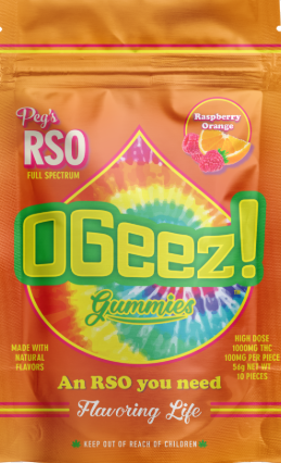 Photograph of product: Peg's Raspberry Orange - RSO - 10pk/100mg