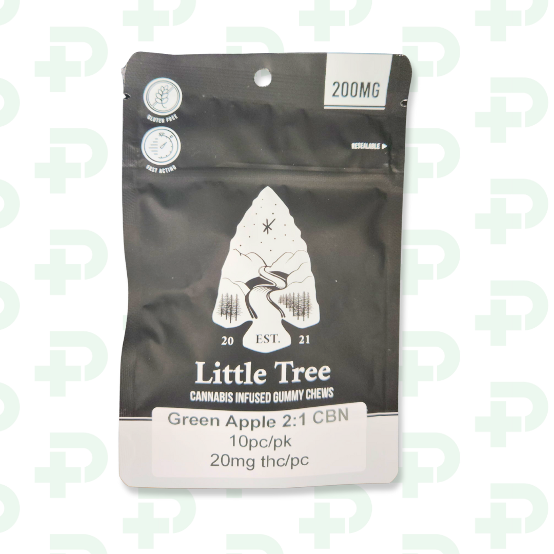 Photograph of product: Little Tree 200mg 2:1 CBN Gummies - Green Apple