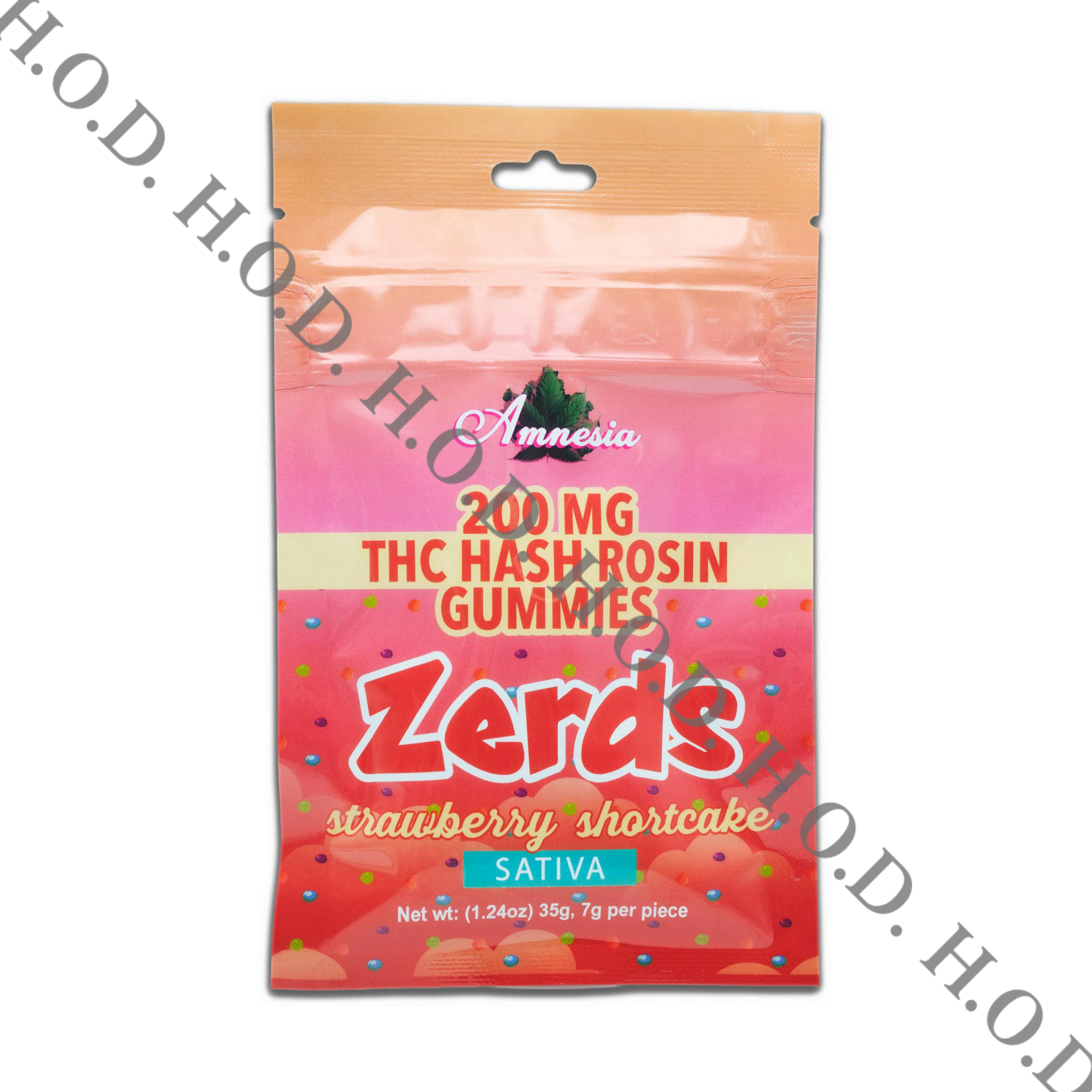 Photograph of product: Amnesia Strawberry Shortcake au chocolat Rosin Gummies 200mg