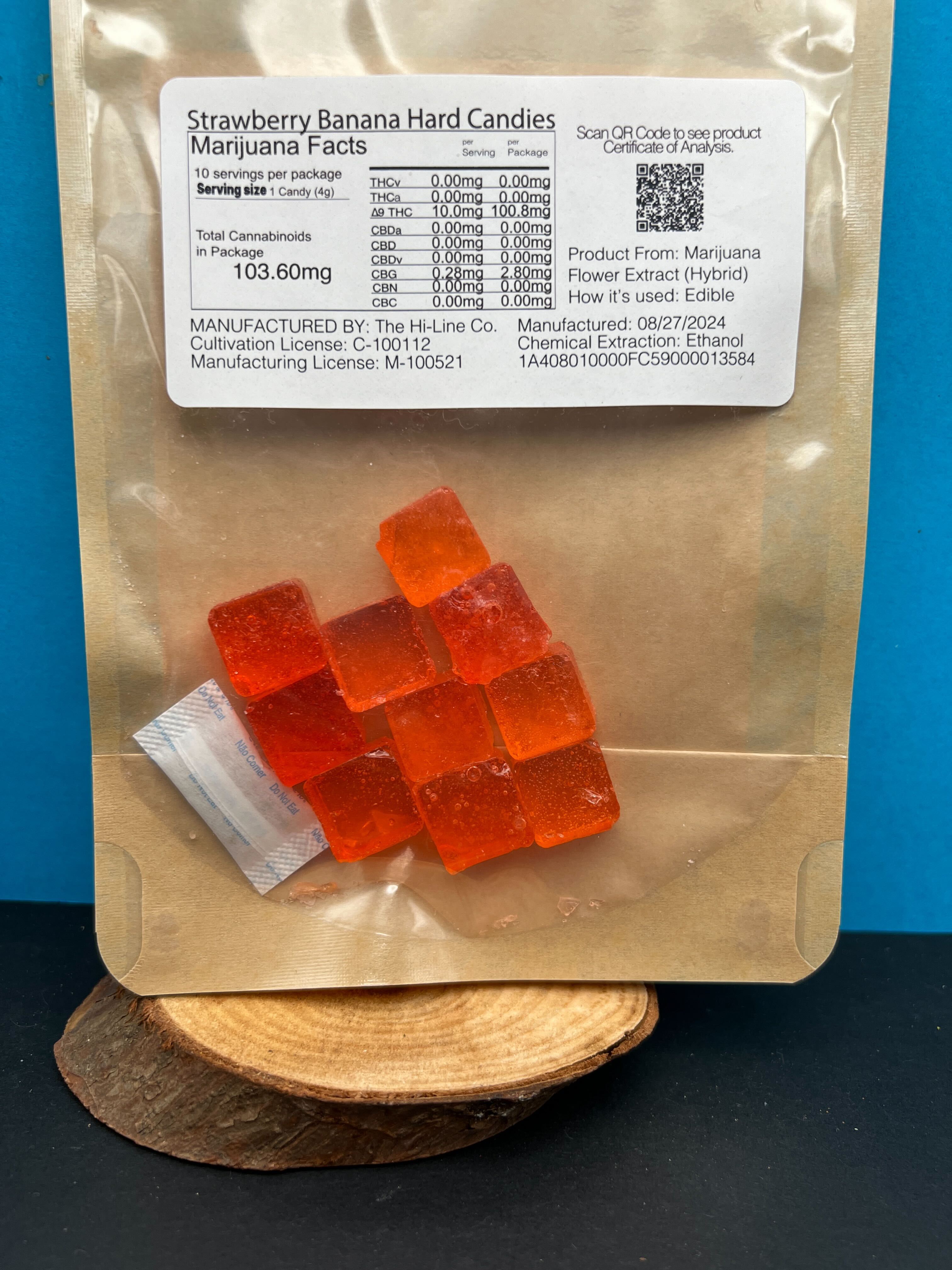 Photograph of product: 10pk Strawnana Hard Candies - The Hi-Line Co