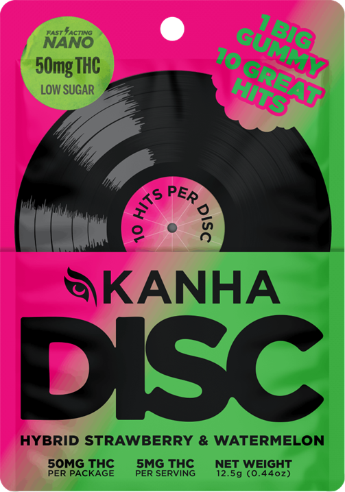 Photograph of product: Gummies | Kanha | Disc Watermelon Strawberry (50mg)
