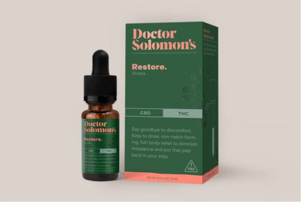 Photograph of product: Doctor Solomon's: Restore | 1:1 TH-oui:CBD | RSO Tincture | 100mg TH-oui