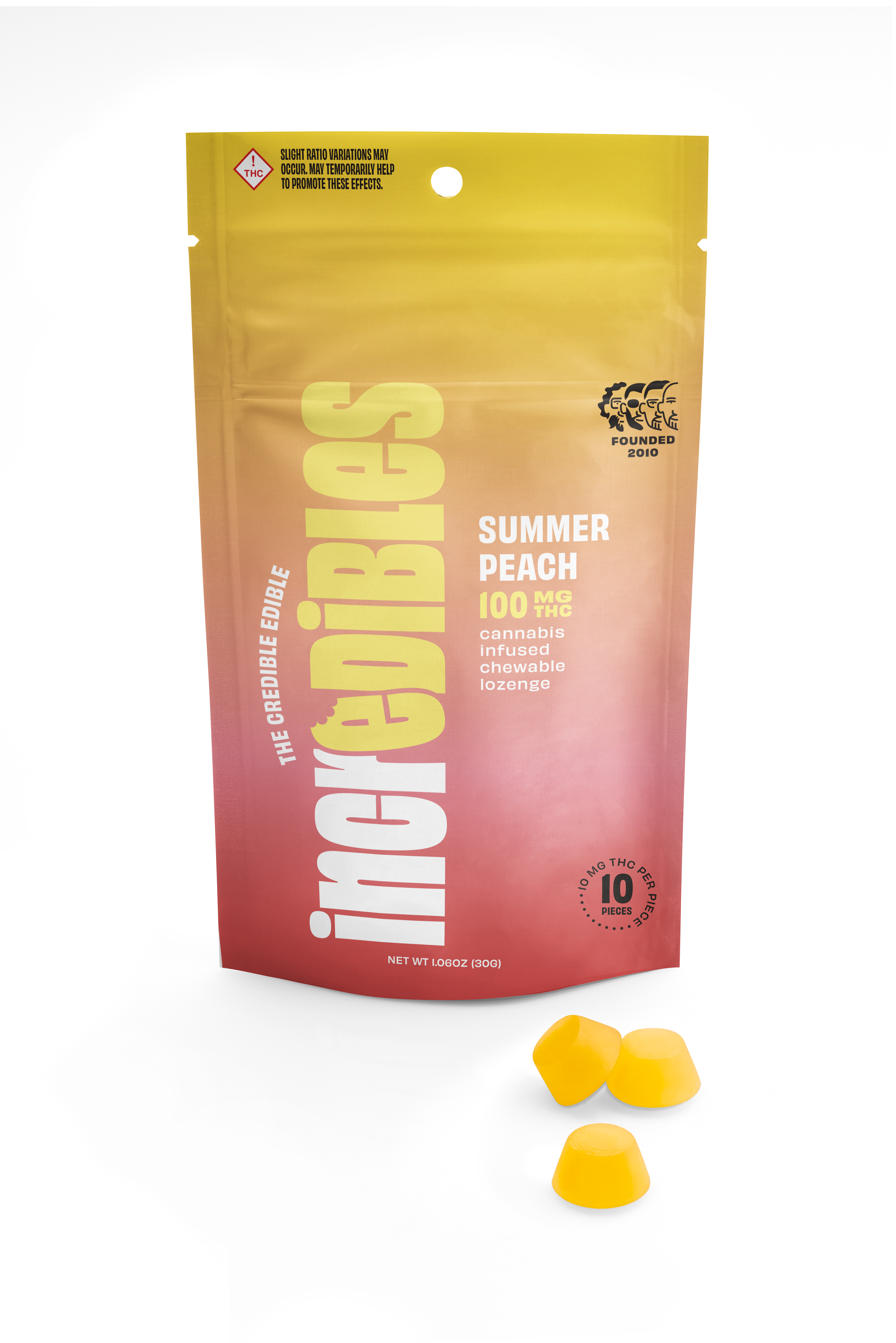Photograph of product: Summer Peach Gummies [10pk] (100mg TH-oui)