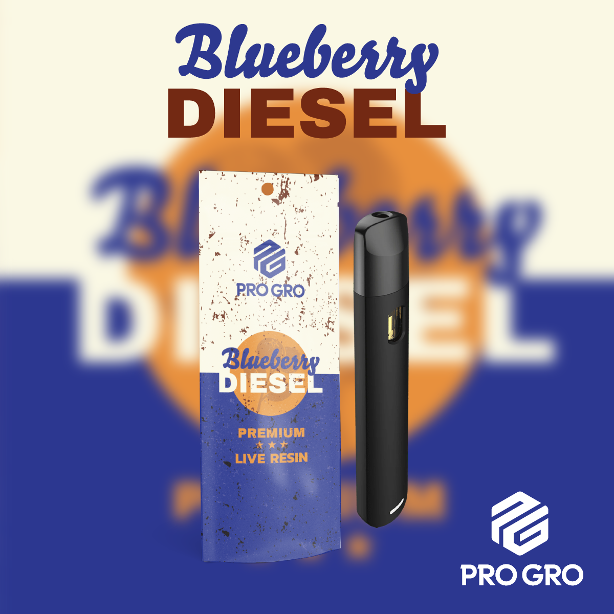 Photograph of product: Blueberry Diesel 1g Live Resin Disposable