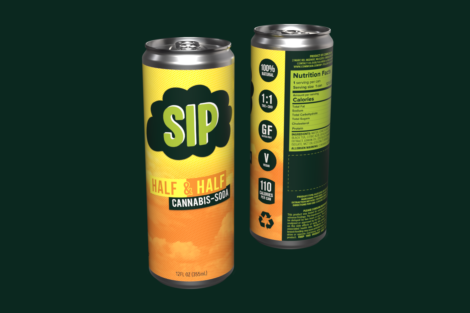 Photograph of product: Half & Half 1:1 (TH-oui:CBD) | Infused Soda | 5mg