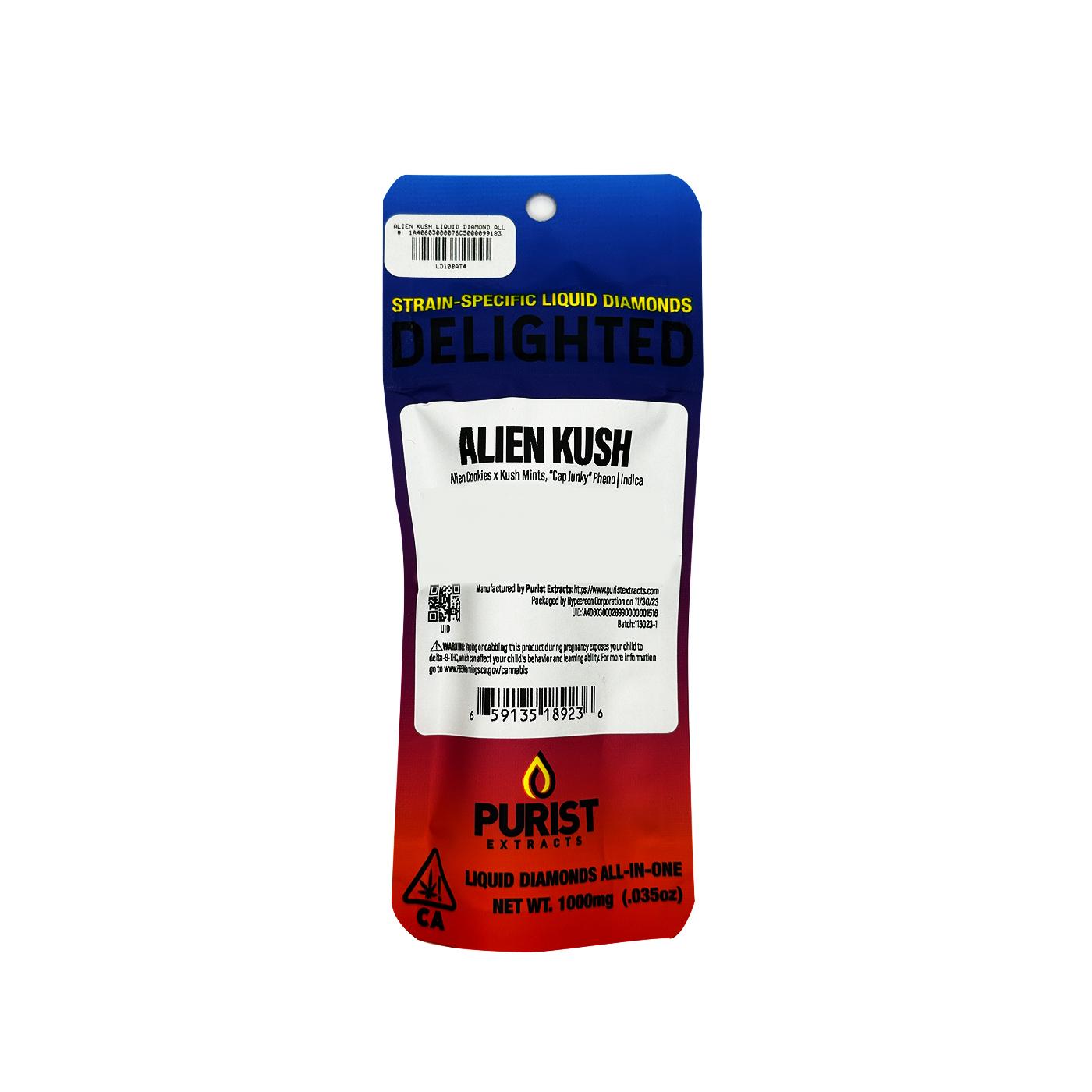 Photograph of product: Delighted | Alien Kush Disposable   1 G