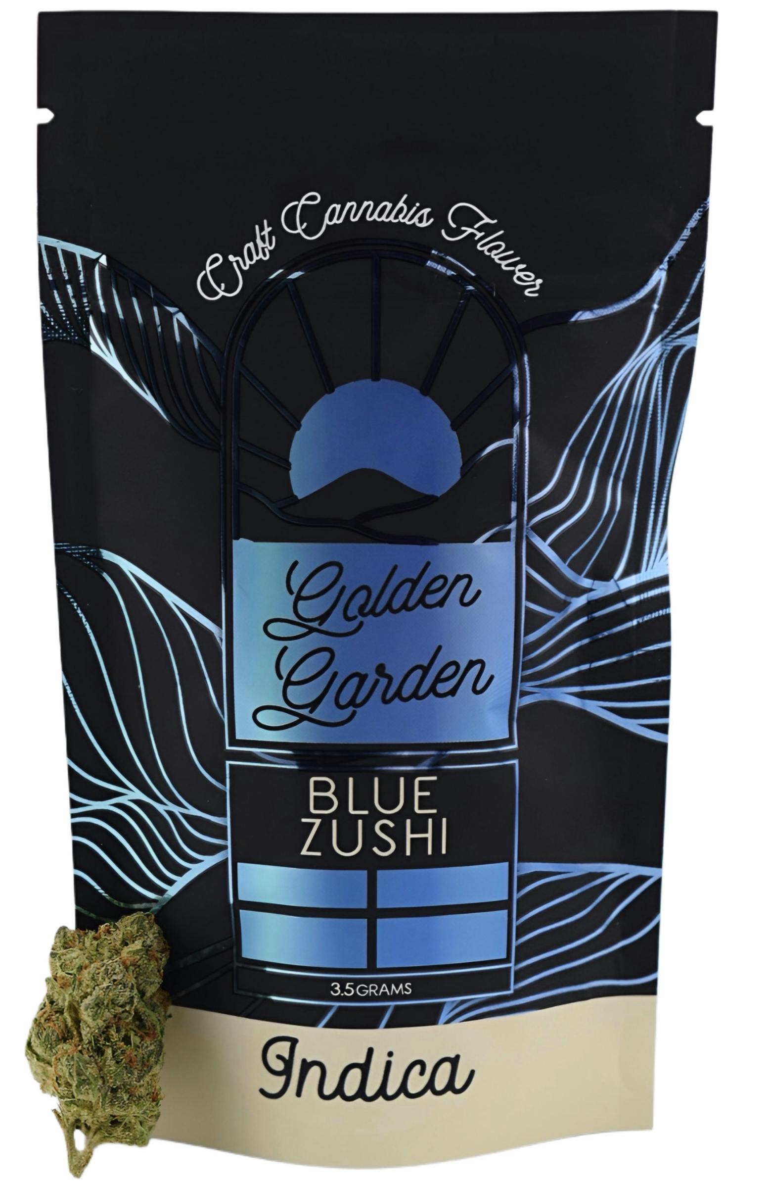 Photograph of product: Golden Garden | Blue Zushi | Flower | 3.5g