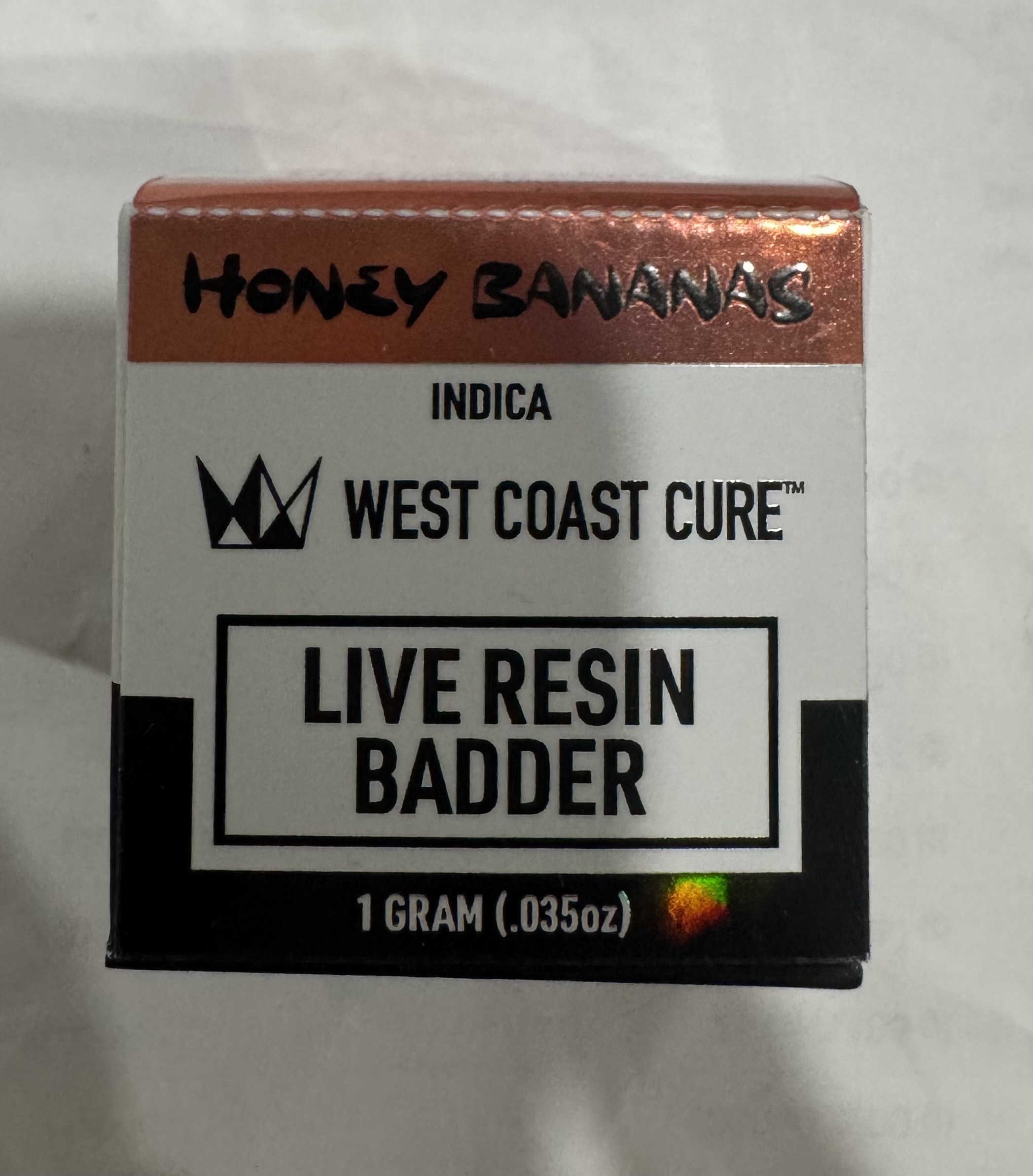 Photograph of product: HONEY BANANAS 1G LIVE RESIN BADDER EXTRACT - 1 G