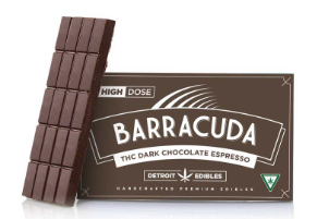 Photograph of product: 200MG DARK CHOCOLATE ESPRESSO BARRACUDA BAR
