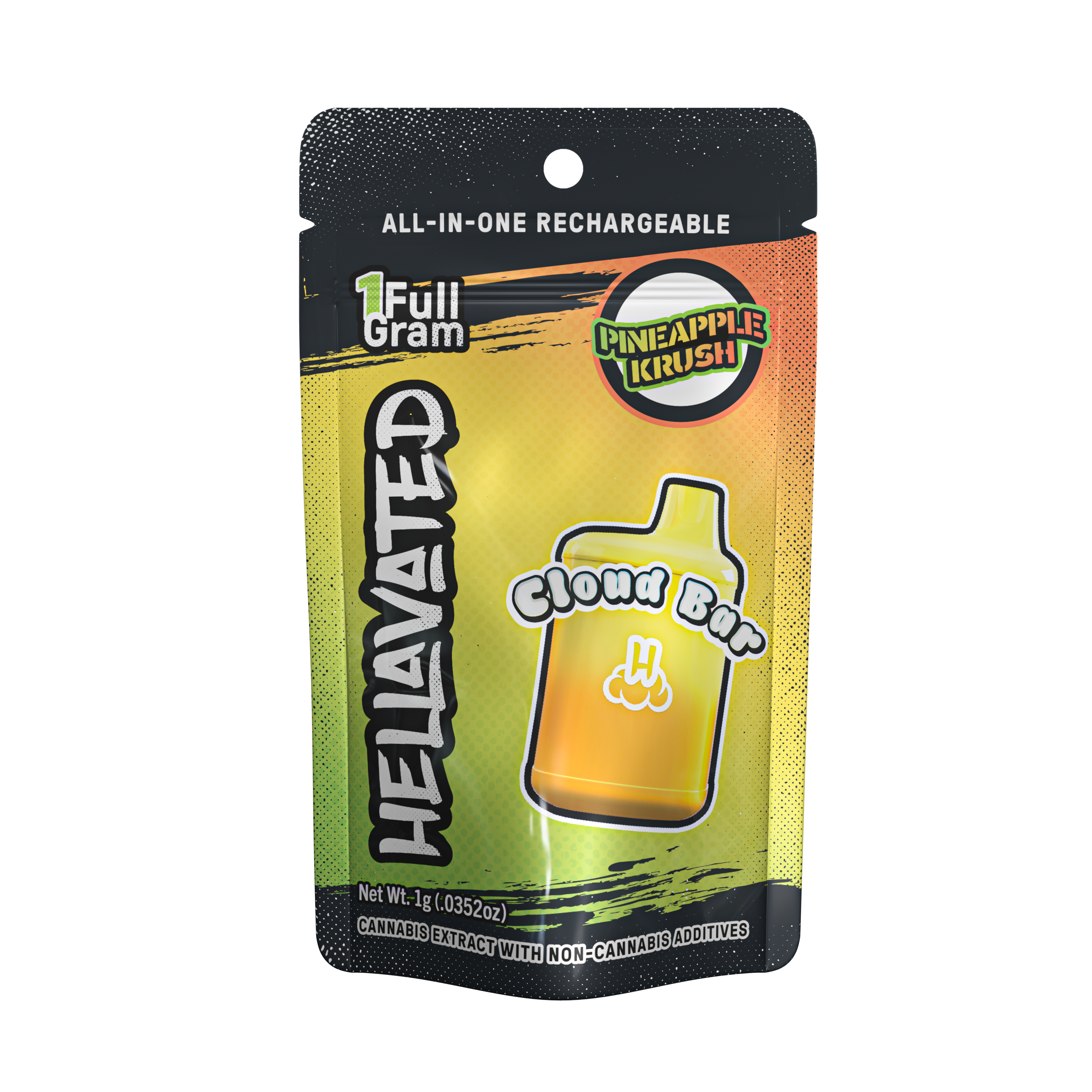 Photograph of product: Pineapple Krush Cloud Bar Rechargeable Disposable 1g