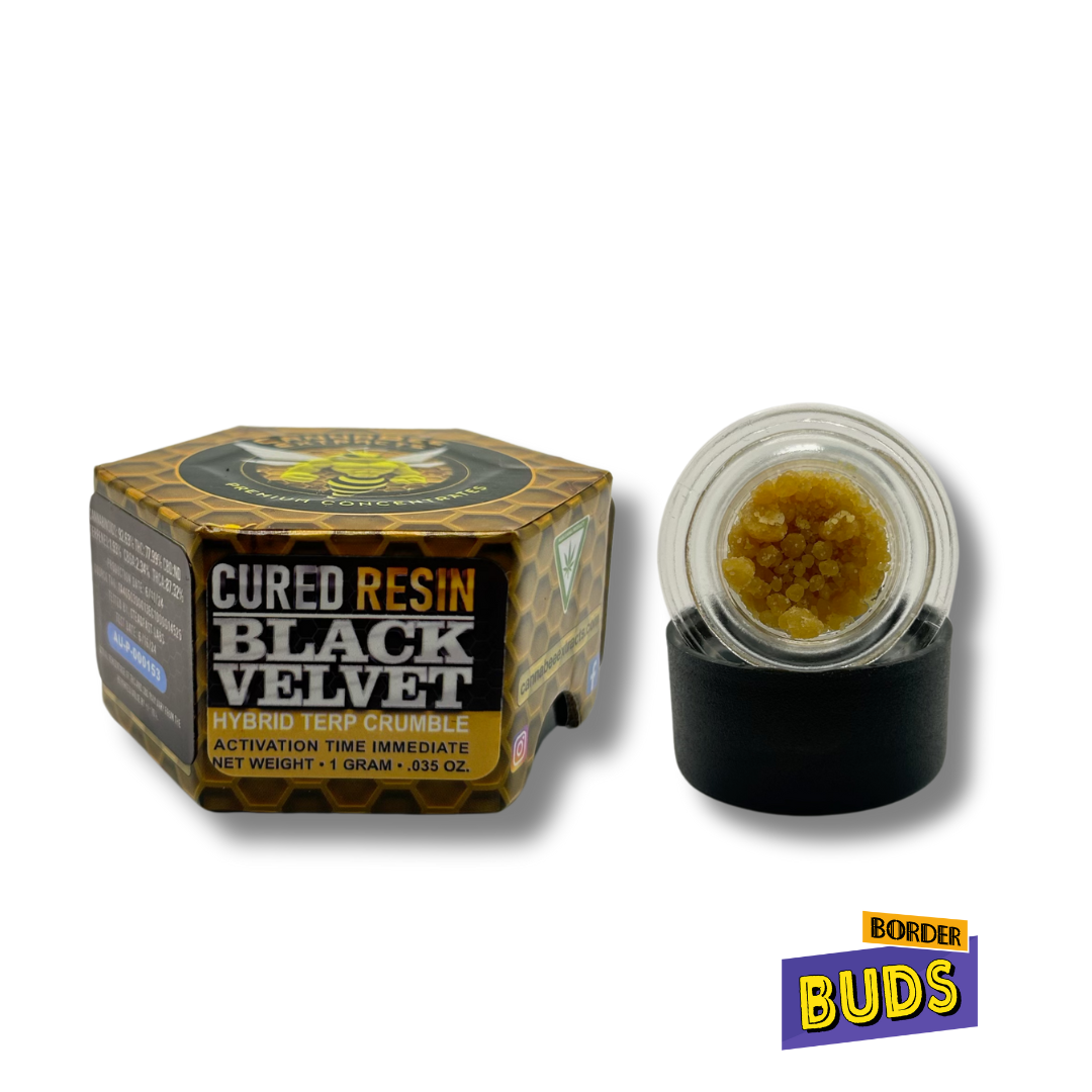 Photograph of product: Black Velvet | Cannabee Extracts | 1g | Cured Resin Terp Crumble
