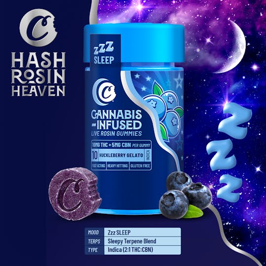 Photograph of product: Live Rosin Gummies 100mg Huckleberry Gelato