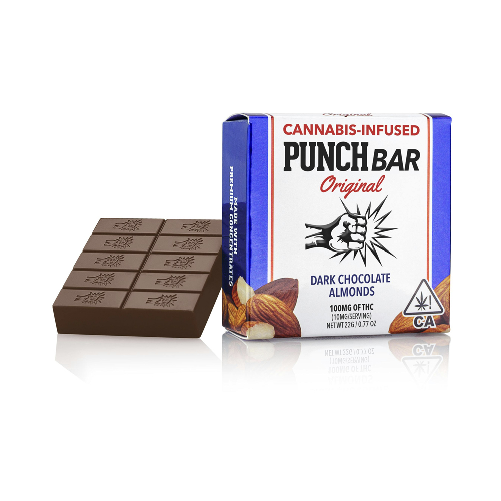 Photograph of product: ALMOND DARK CHOCOLATE PUNCH BAR