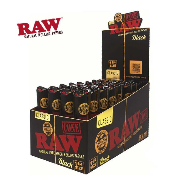 Photograph of product: (52061) Raw Classic Black Cones - 6Pk