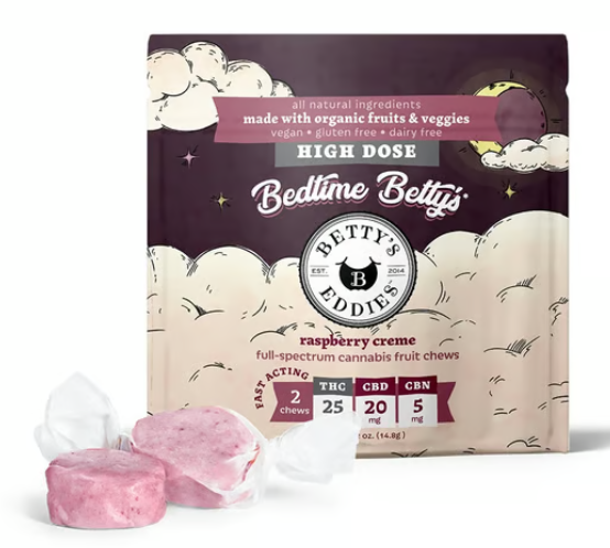 Photograph of product: BETTY'S EDDIES BEDTIME RASPBERRY CREME 2PK 50MG