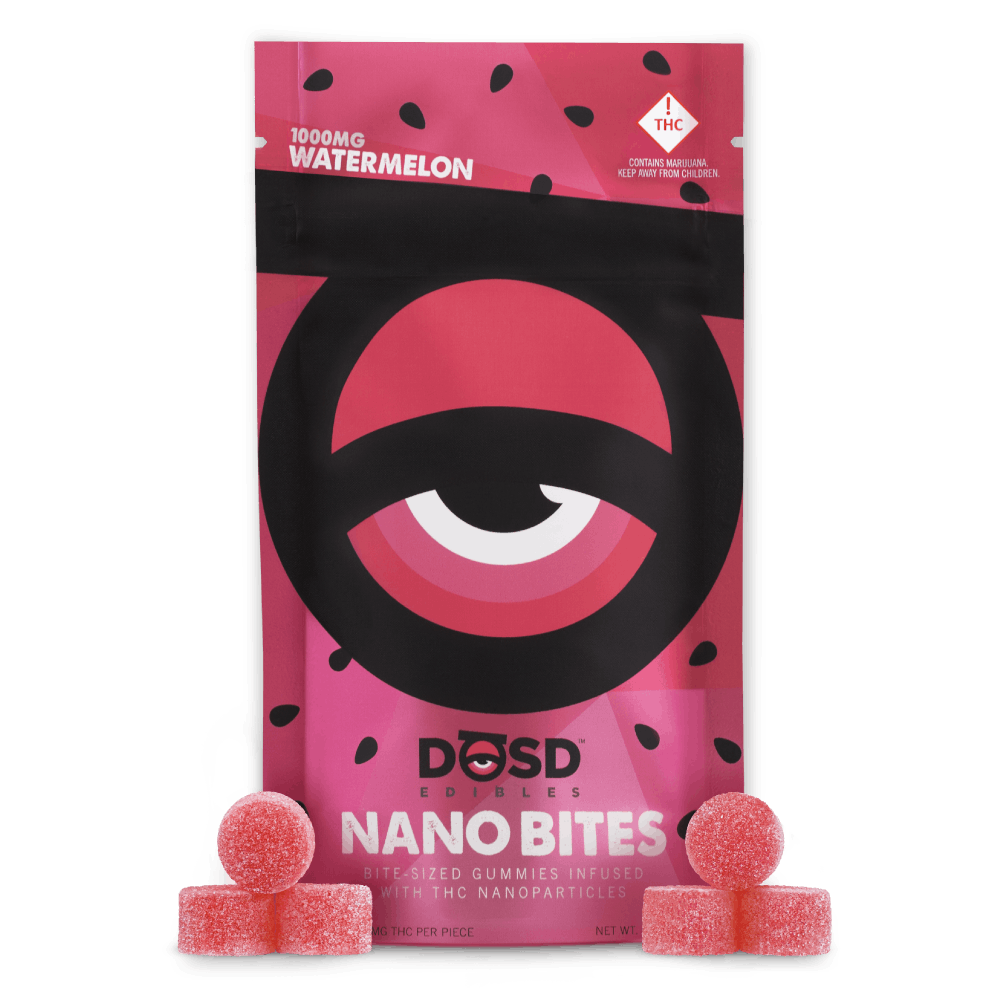 Photograph of product: MEDICAL CARD REQUIRED** DOSD 1000mg Nano Bites Gummies WATERMELON