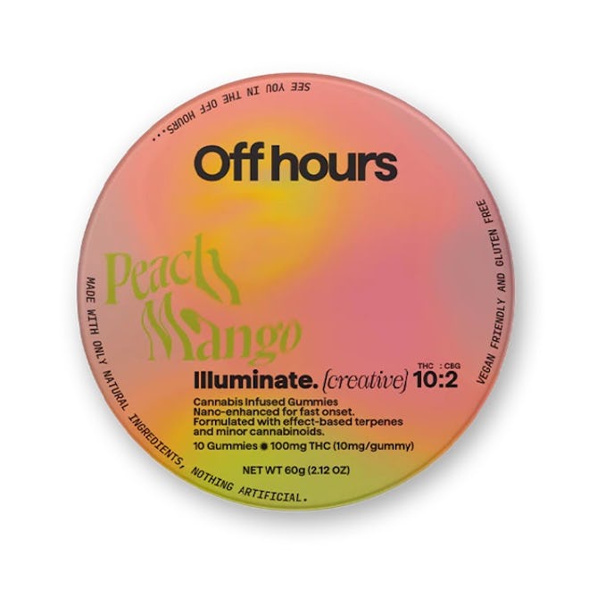 Photograph of Product: Off Hours I Peach Mango Illuminate [Creative] I Gummies I 100mg I Hybrid
