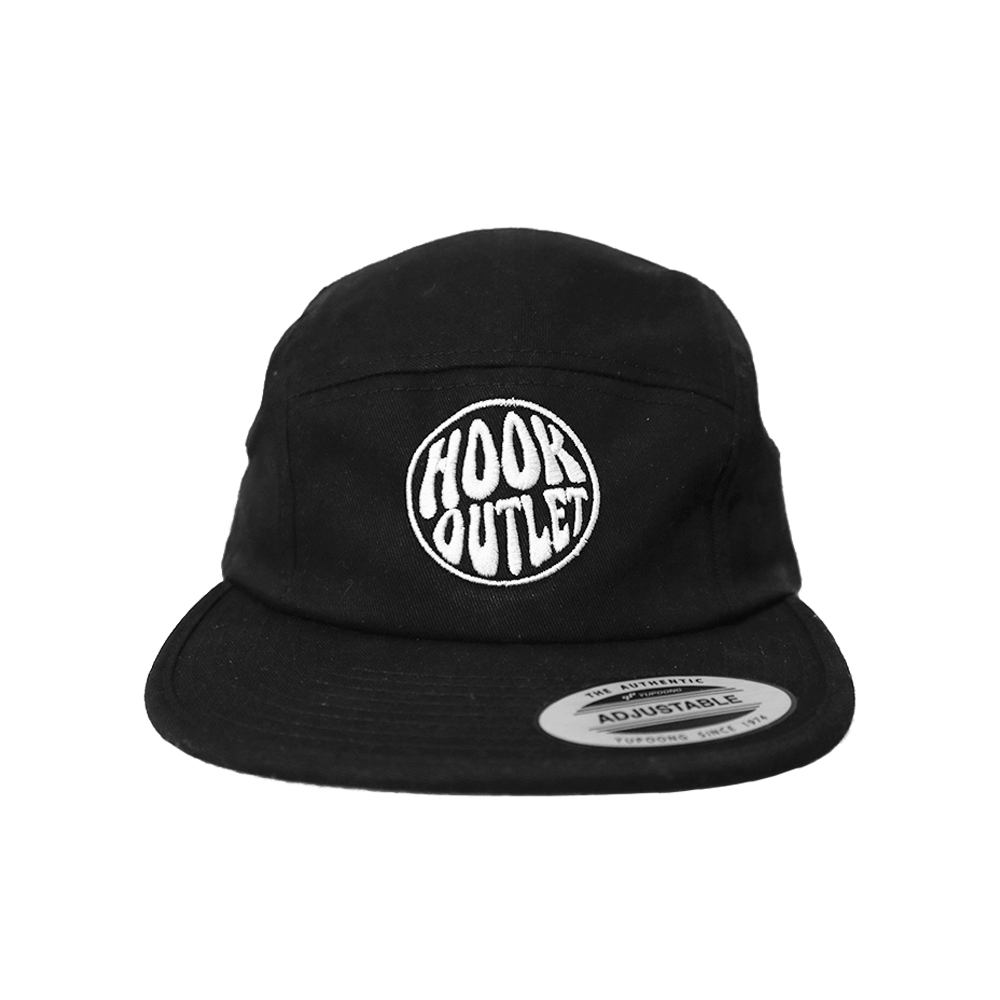 Photograph of product: 5 Panel Hook Outlet Hat - Black