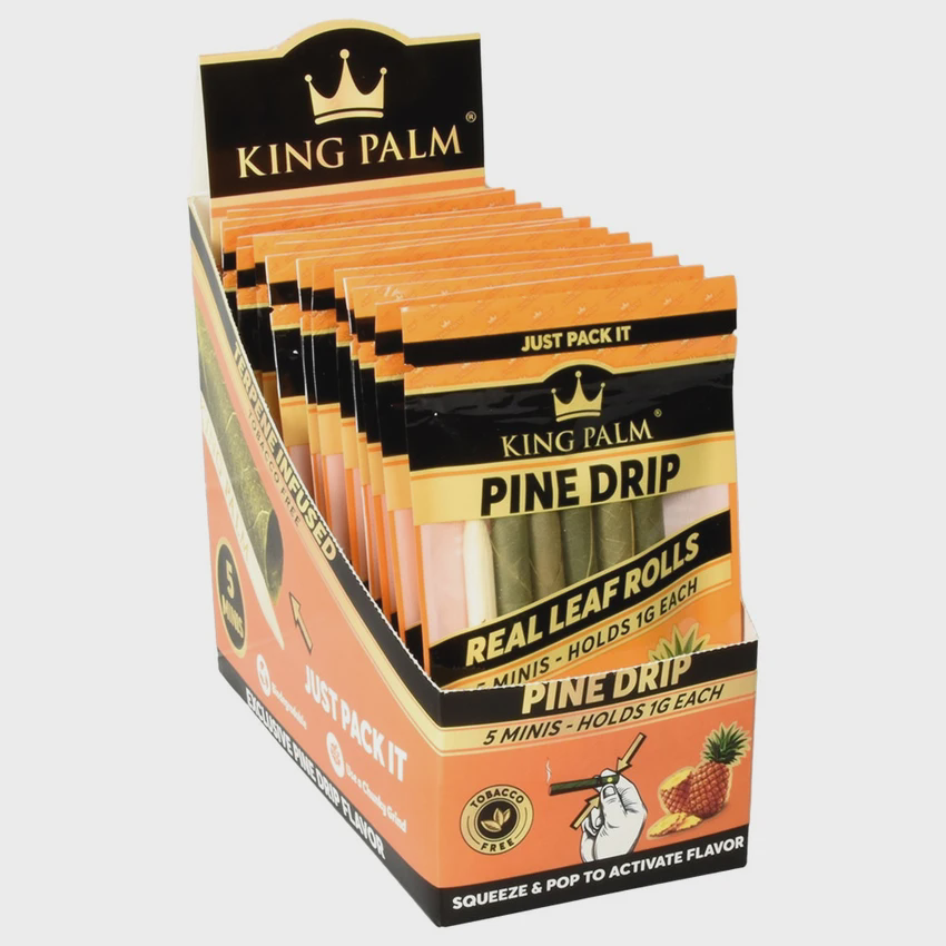 Photograph of product: King Palm Wrap Pouches | 5pc | Mini Rolls | Pine Drip