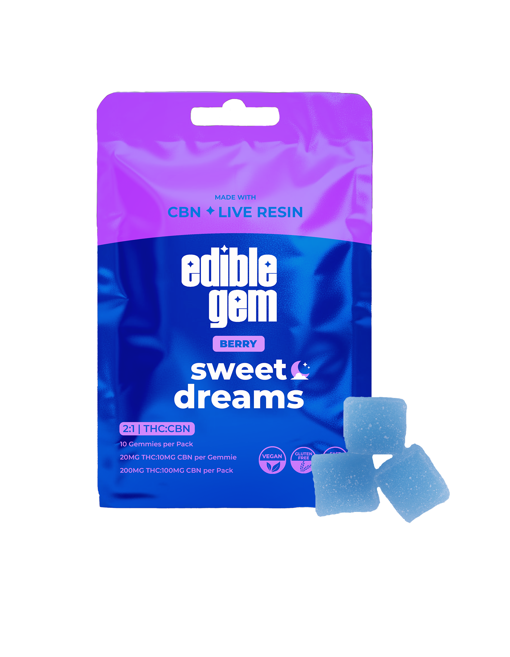 Photograph of product: Sweet Dreams Berry Live Resin Gummies
