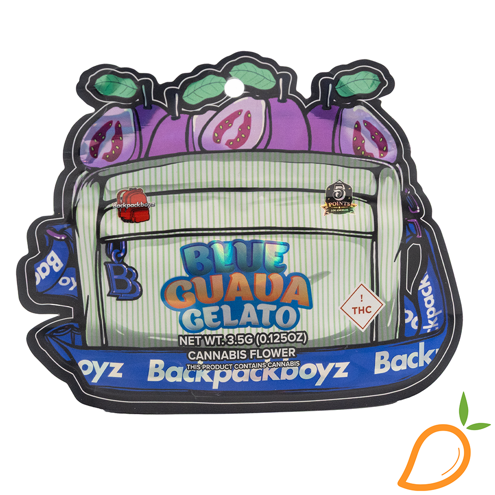 Photograph of product: Blue Guava Gelato Prepackaged Flower Backpack Boyz - 7g