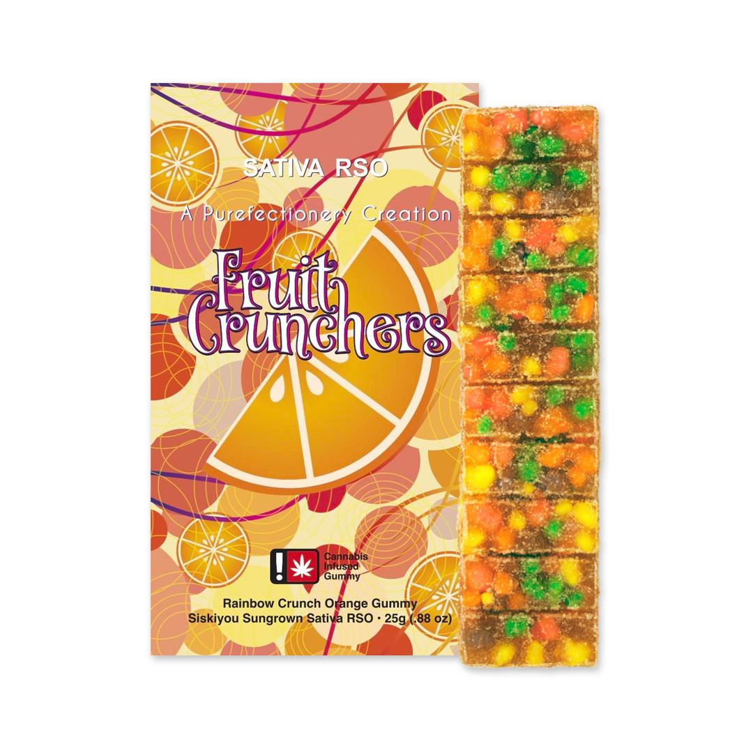 Photograph of product: Fruit Cruncher - 100mg Rainbow Crunch Orange RSO Gummy