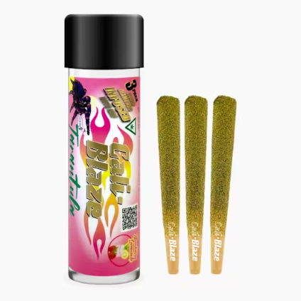 Photograph of product: Tarantula -  Strawberry Lemonade (H) 3pk Kief Dusted Infused Joints