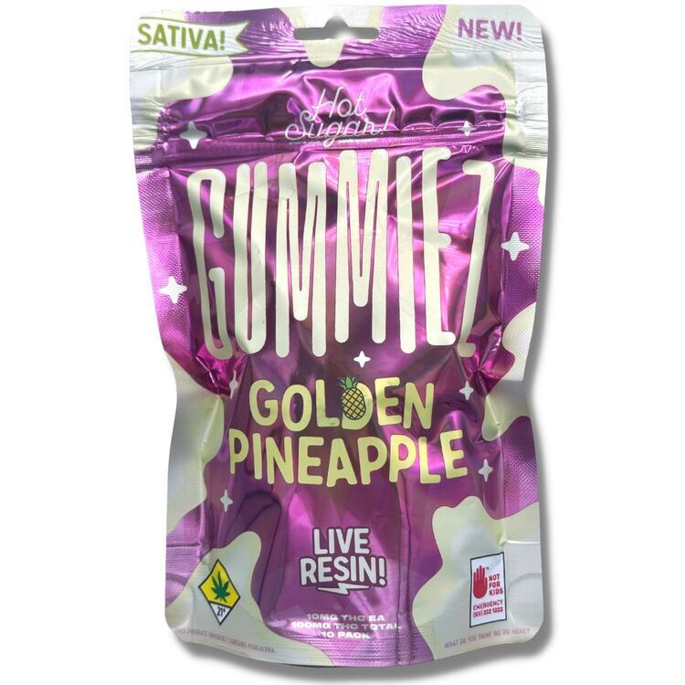 Photograph of product: Golden Pineapple Oui'd 100mg Gummiez Edibles (Hot Sugar)