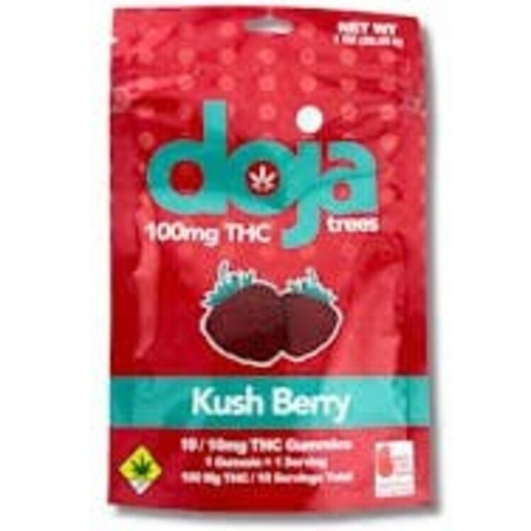Photograph of product: DOJA Infused Gummies TH-oui 100mg - Kush Berry 10pk 1oz
