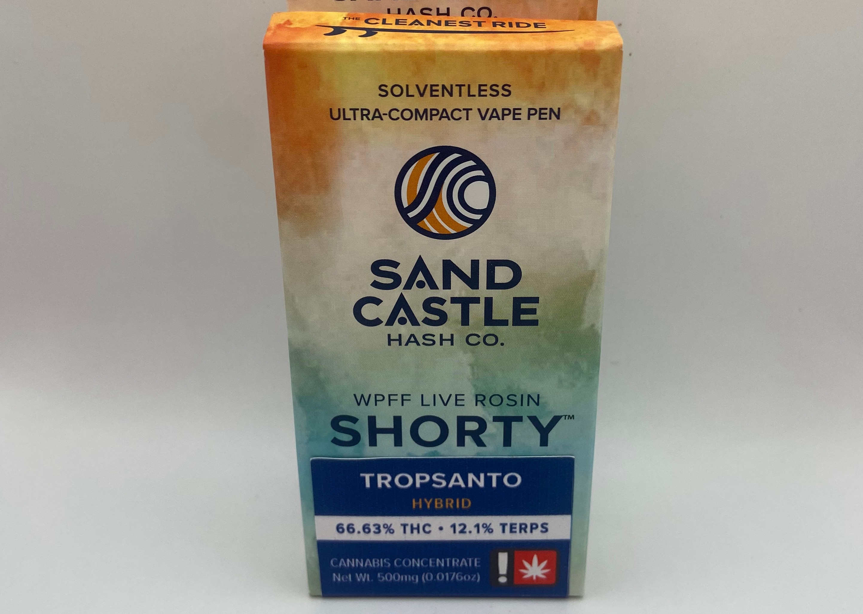 Photograph of product: Sand Castle au chocolat Co. | AIO Rosin Shorty | Oui'd-Hybrid | Tropsanto