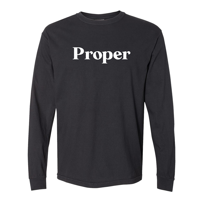 Photograph of product: Black "Proper" Long Sleeve